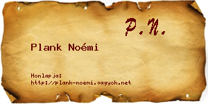 Plank Noémi névjegykártya